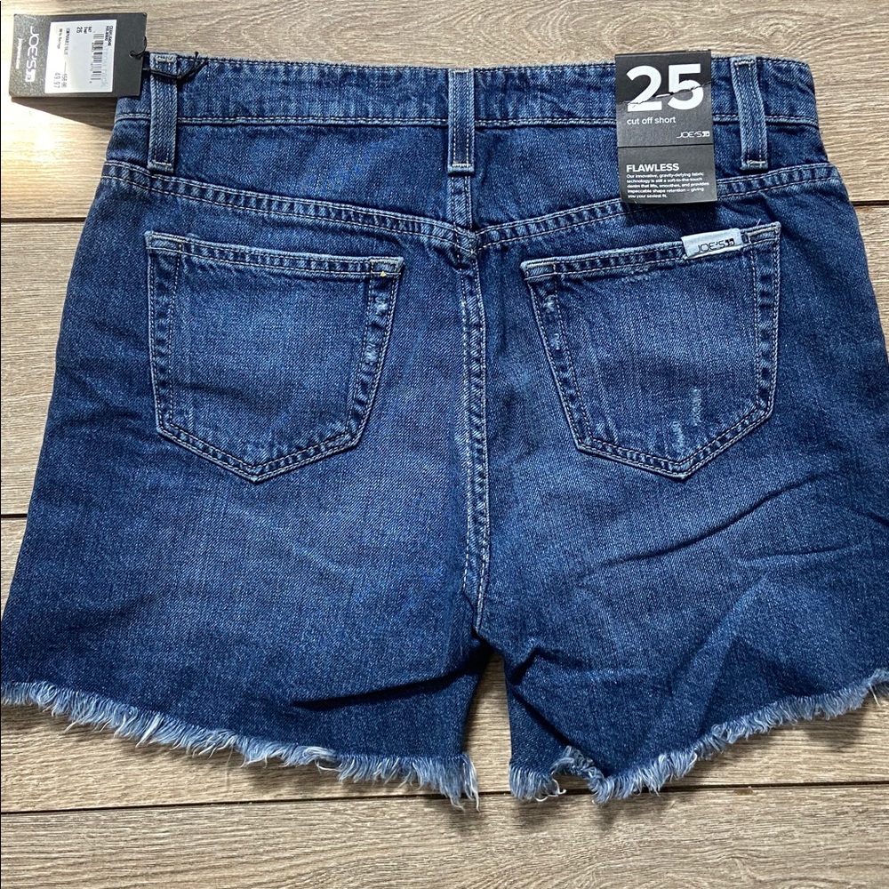 Joe's Jeans Women's Dark Blue Frayed Hem Denim Shorts - Picture 2 of 4